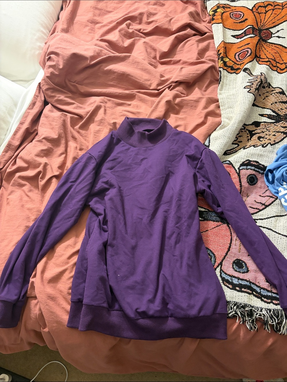 Purple Mock Neck Long Sleeve sweater